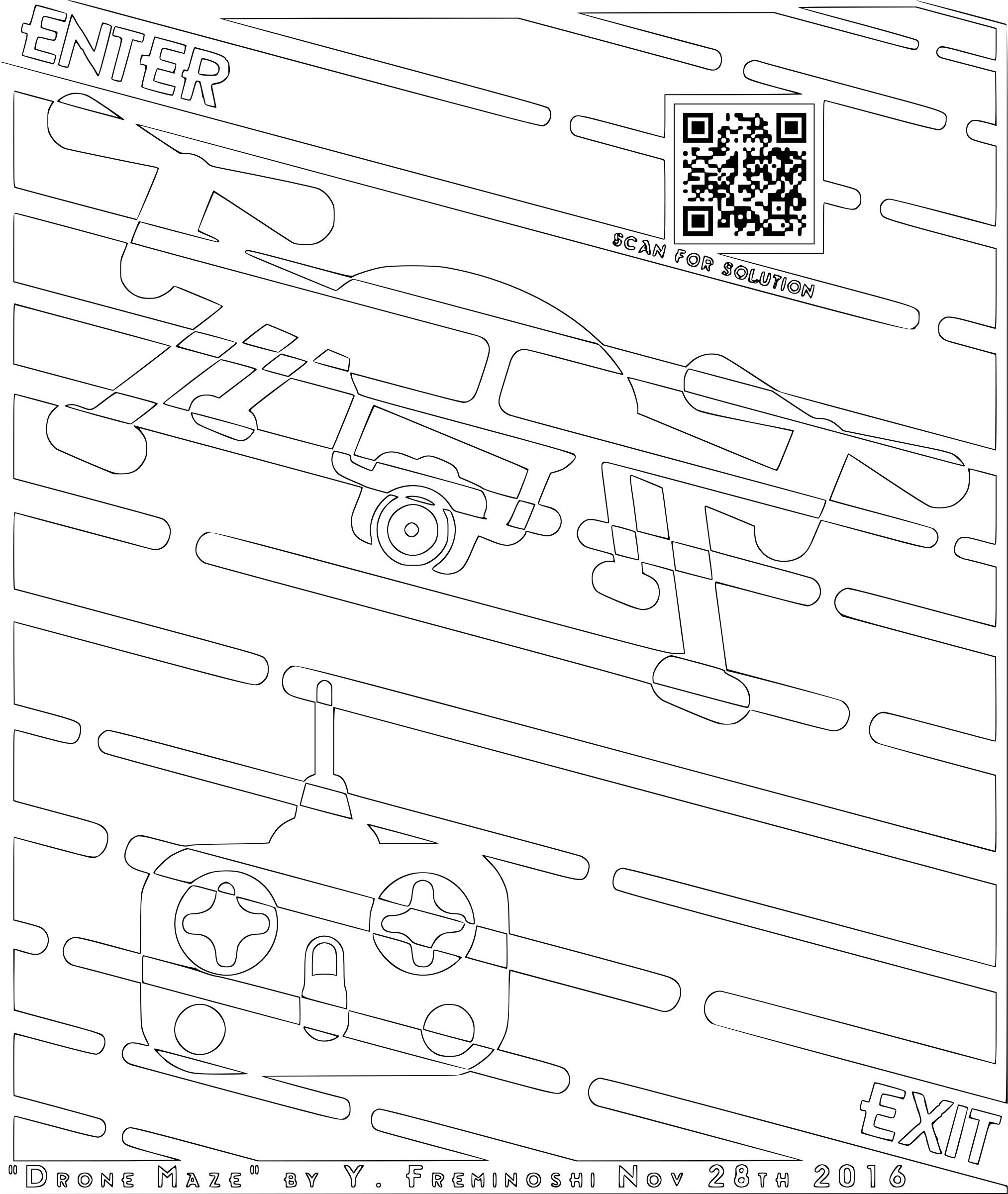 Drone Maze Coloring Page png