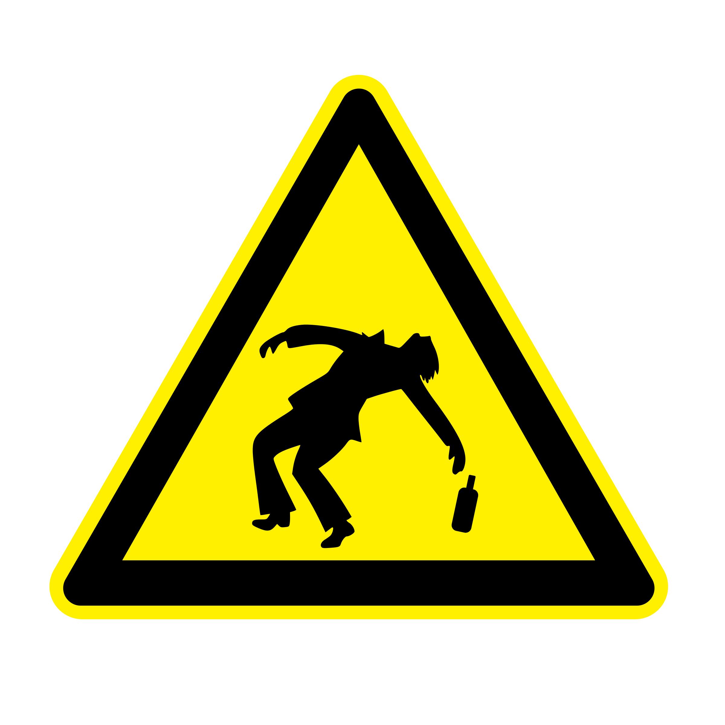 Drunken people warning sign icons