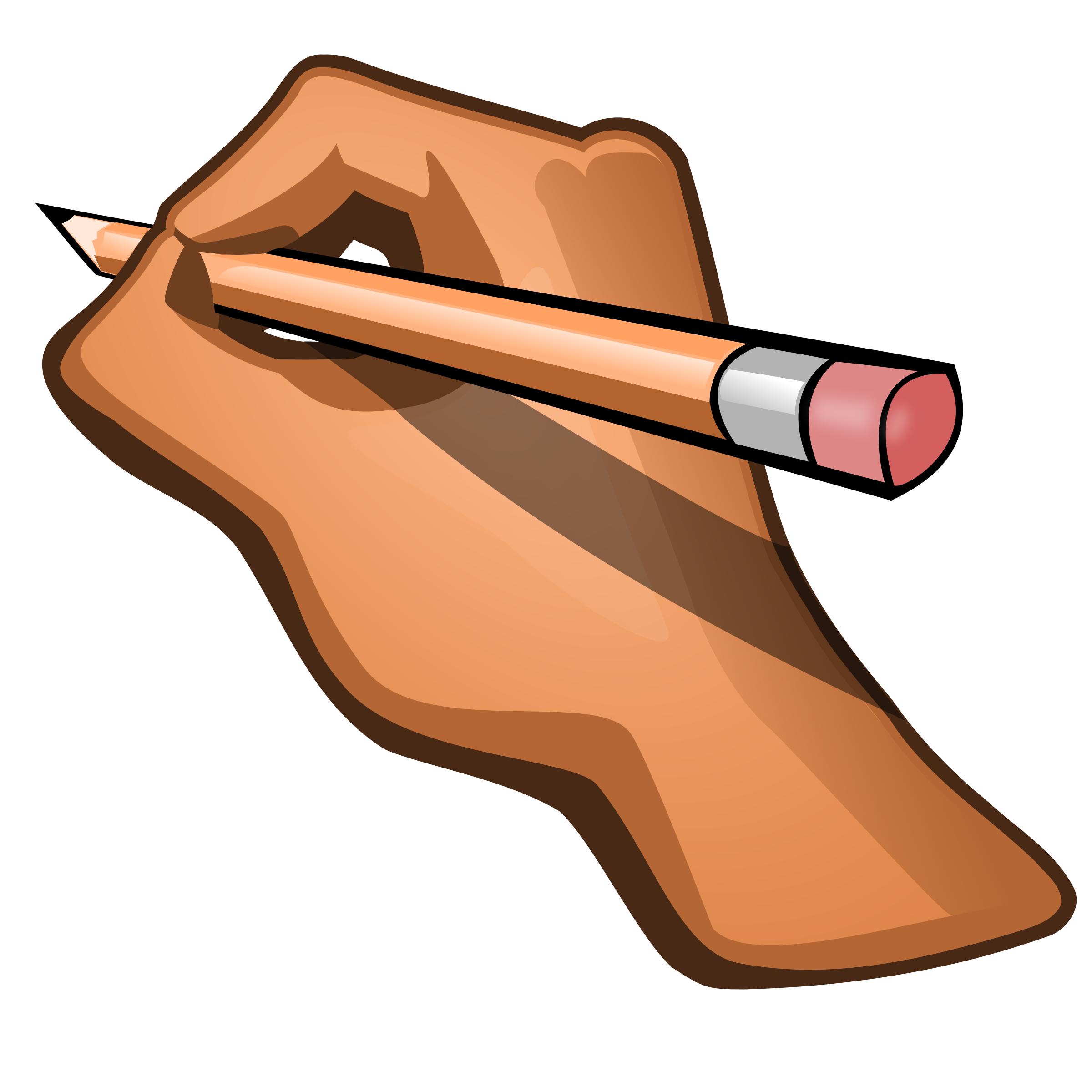 Edit Hand Holding Pencil png
