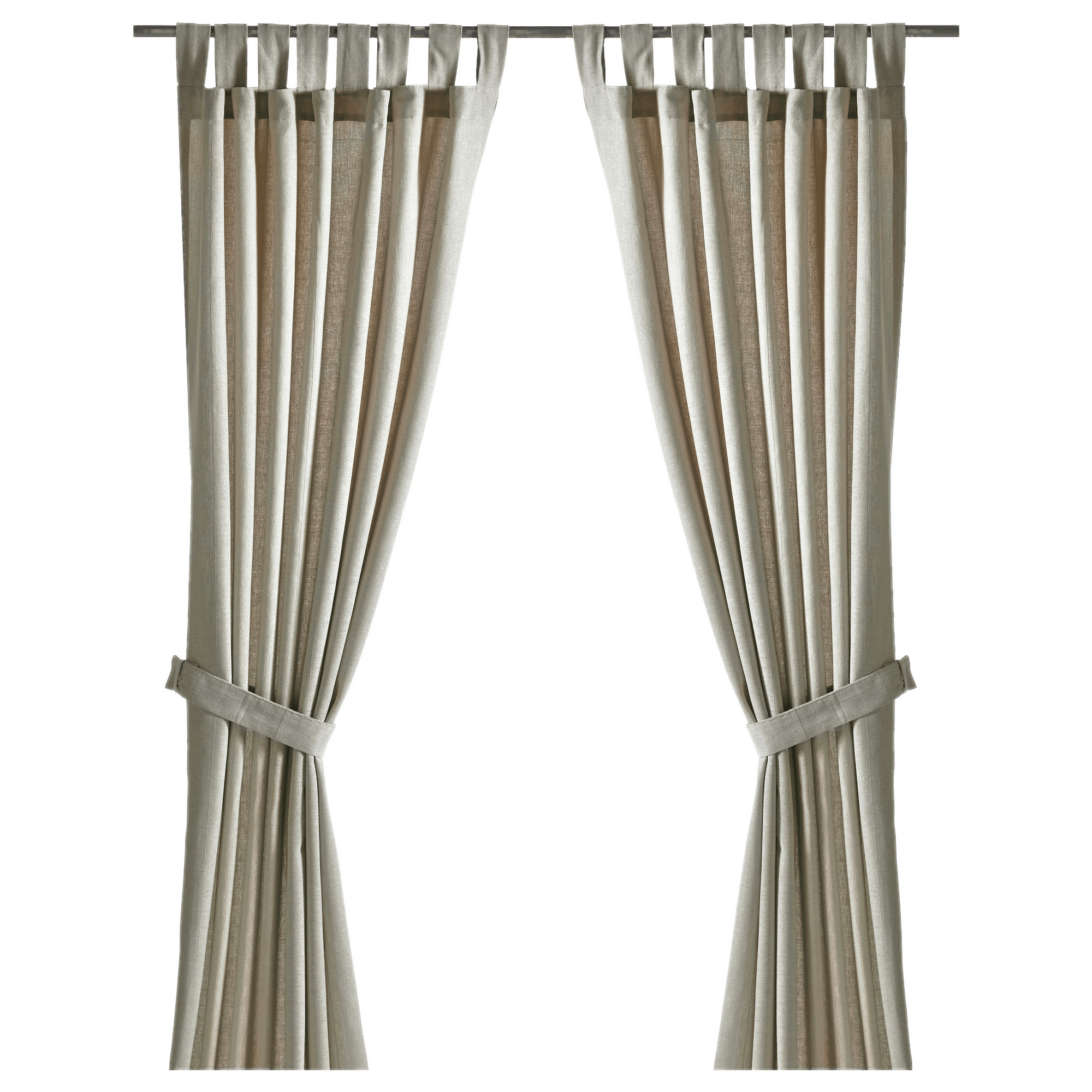 Egg Shell Curtains With Tie Backs png