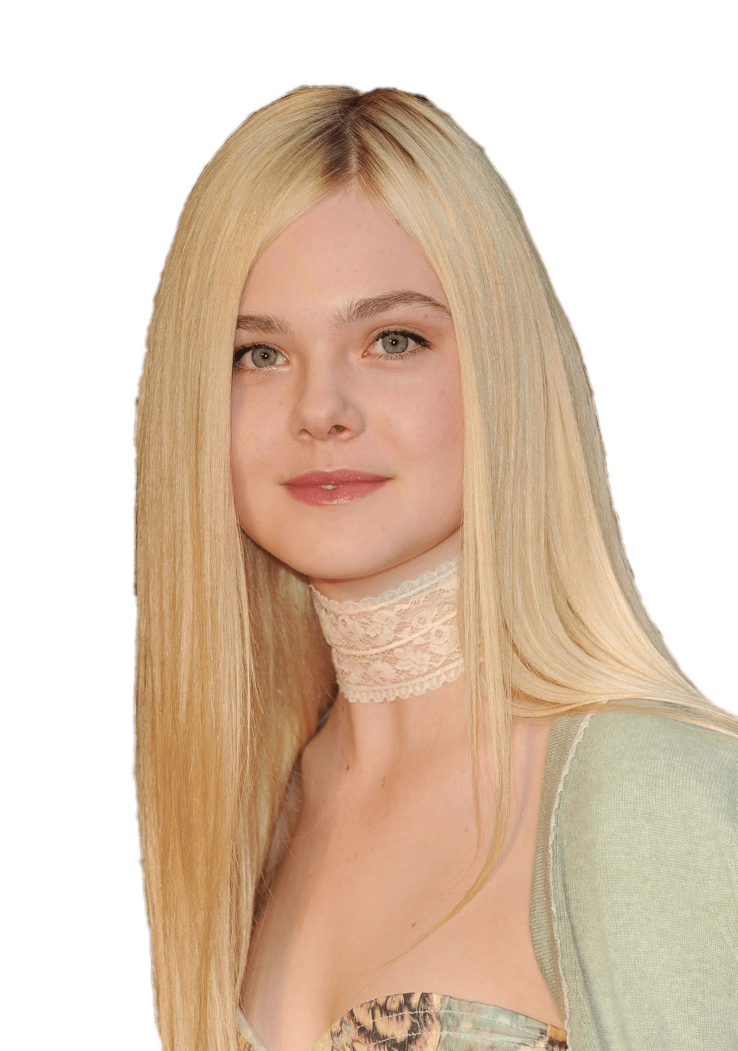 Elle Fanning White Choker png icons