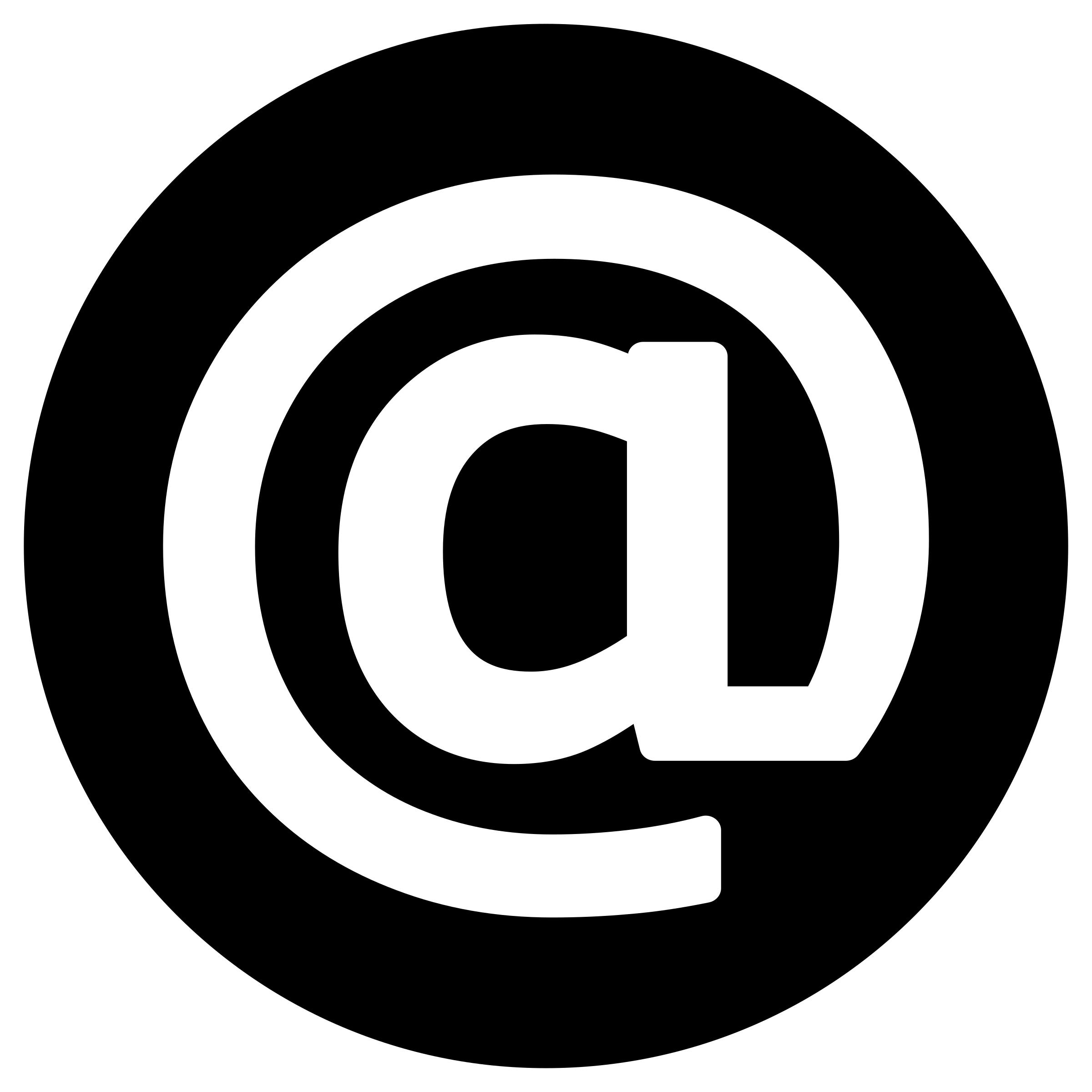 Email Icon - White on Black png