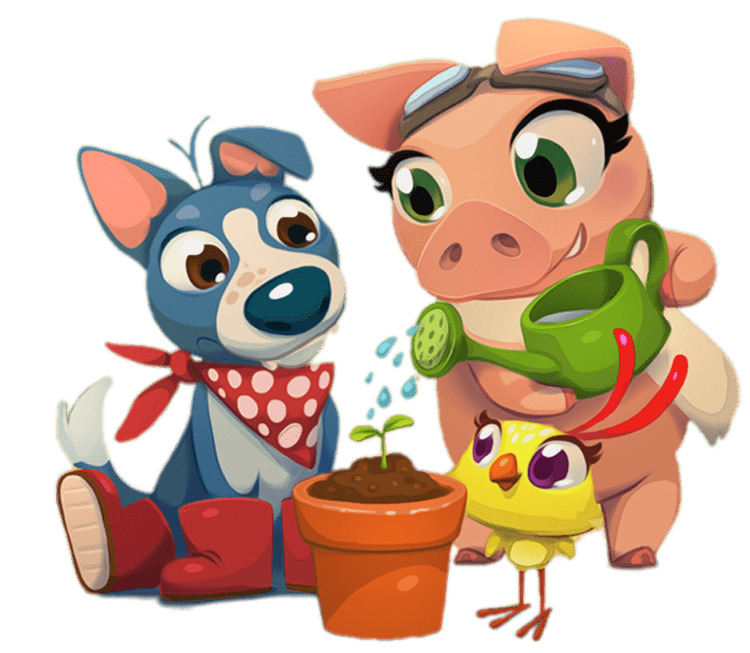 Farm Heroes Saga Friends Watering Plant png icons