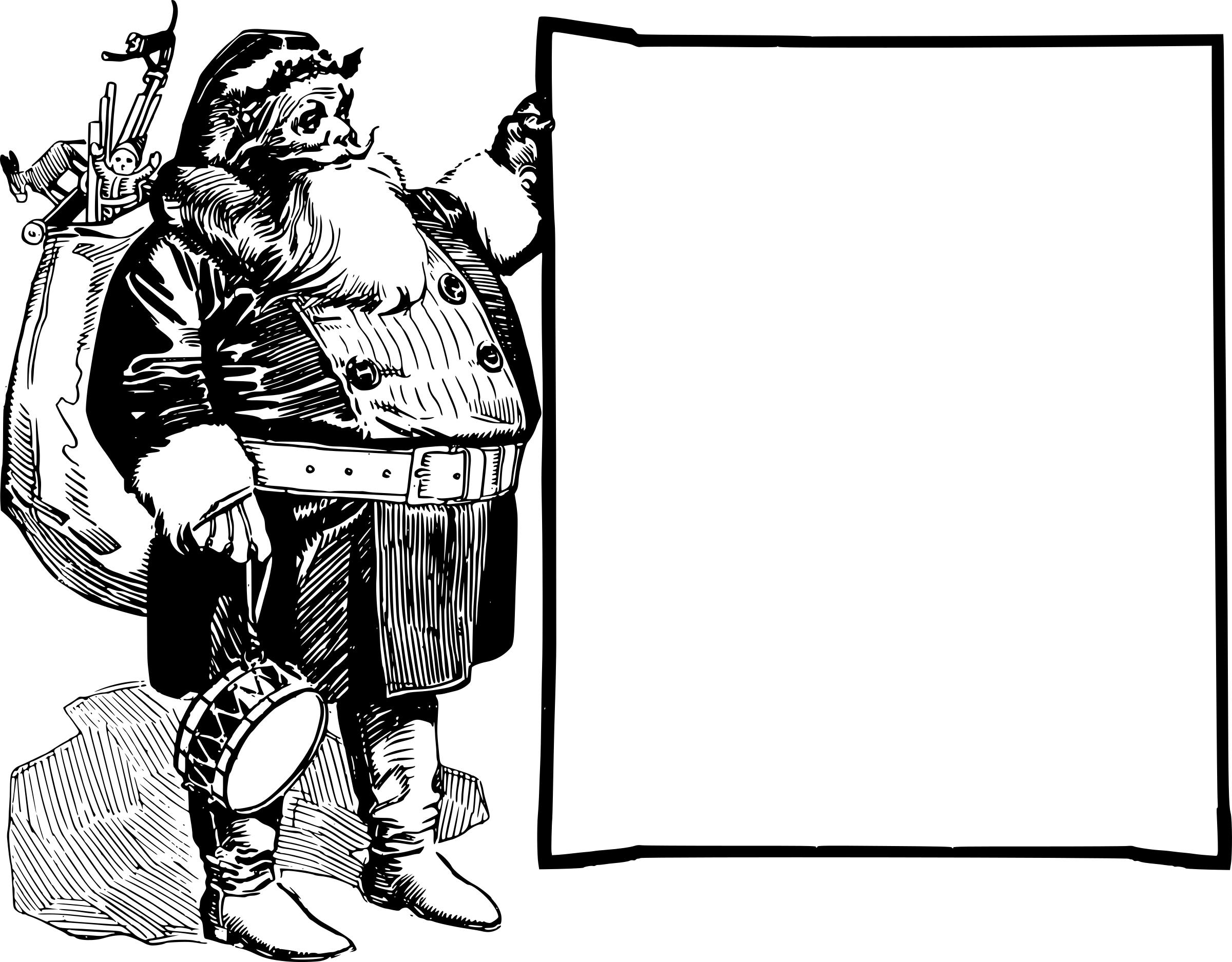 Fat Santa with a Frame png