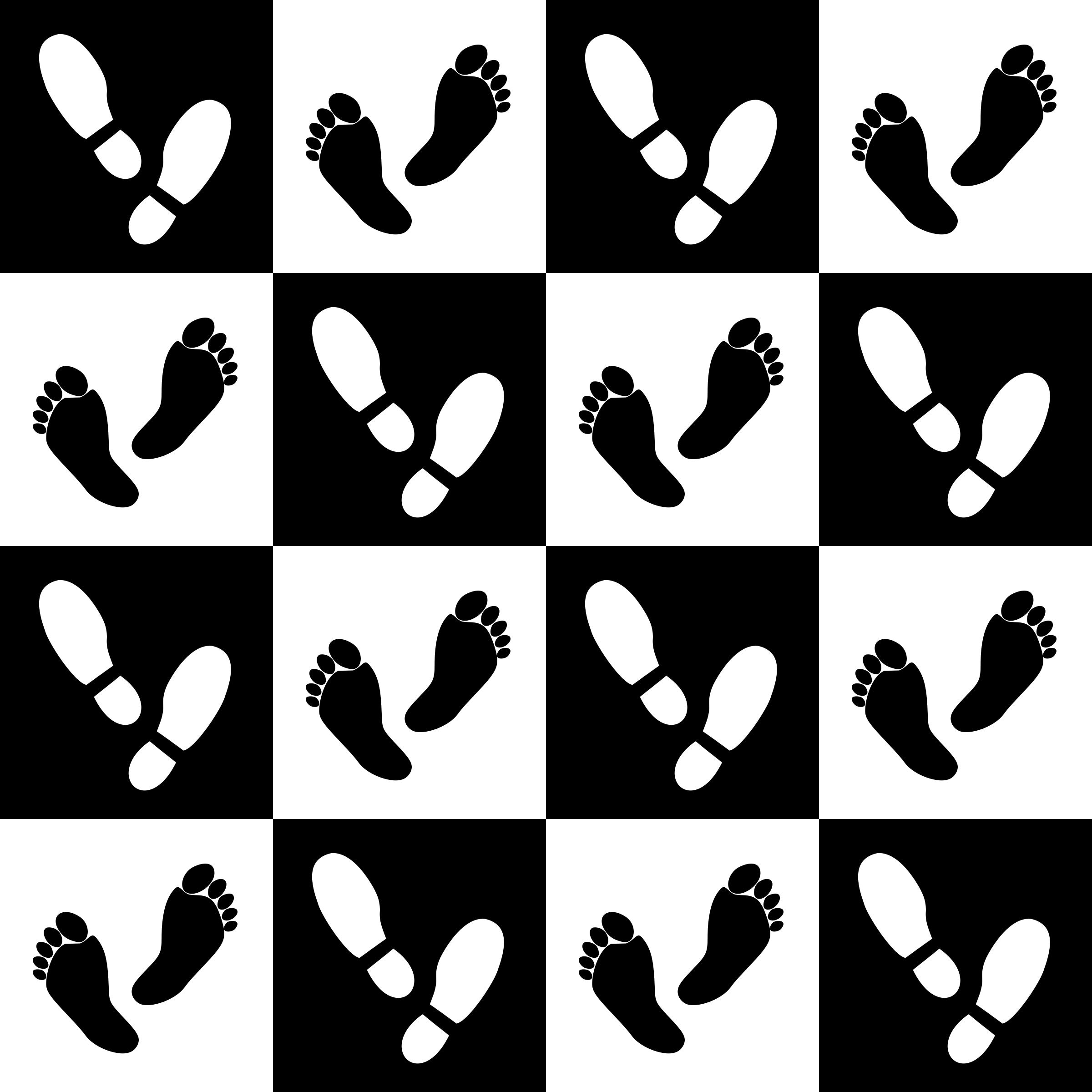 Feet pattern (black & white) png