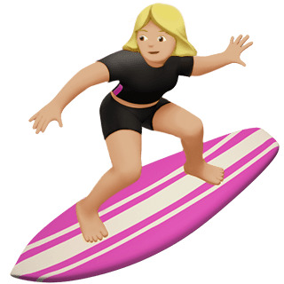 Female Surfer Emoji PNG icons