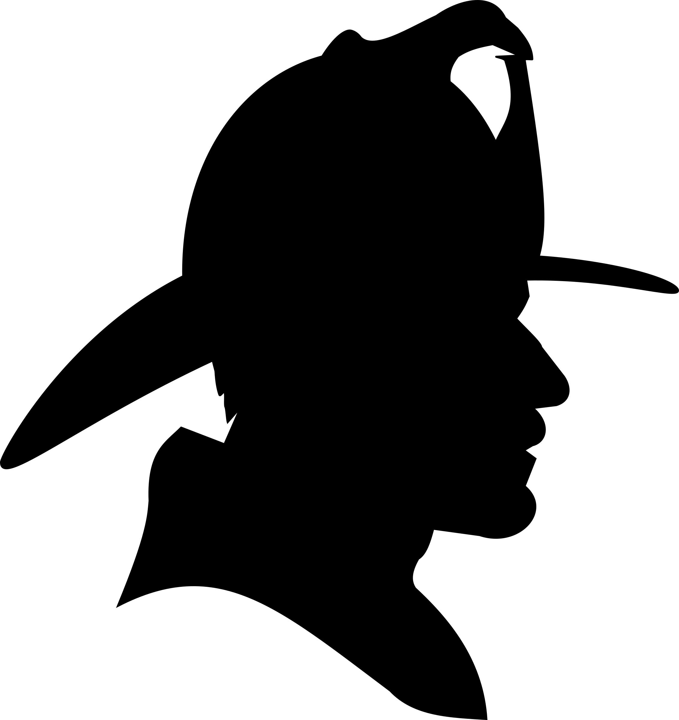Firefighter Profile Silhouette PNG icons