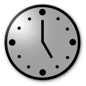 Five O'clock on Grey Clock png