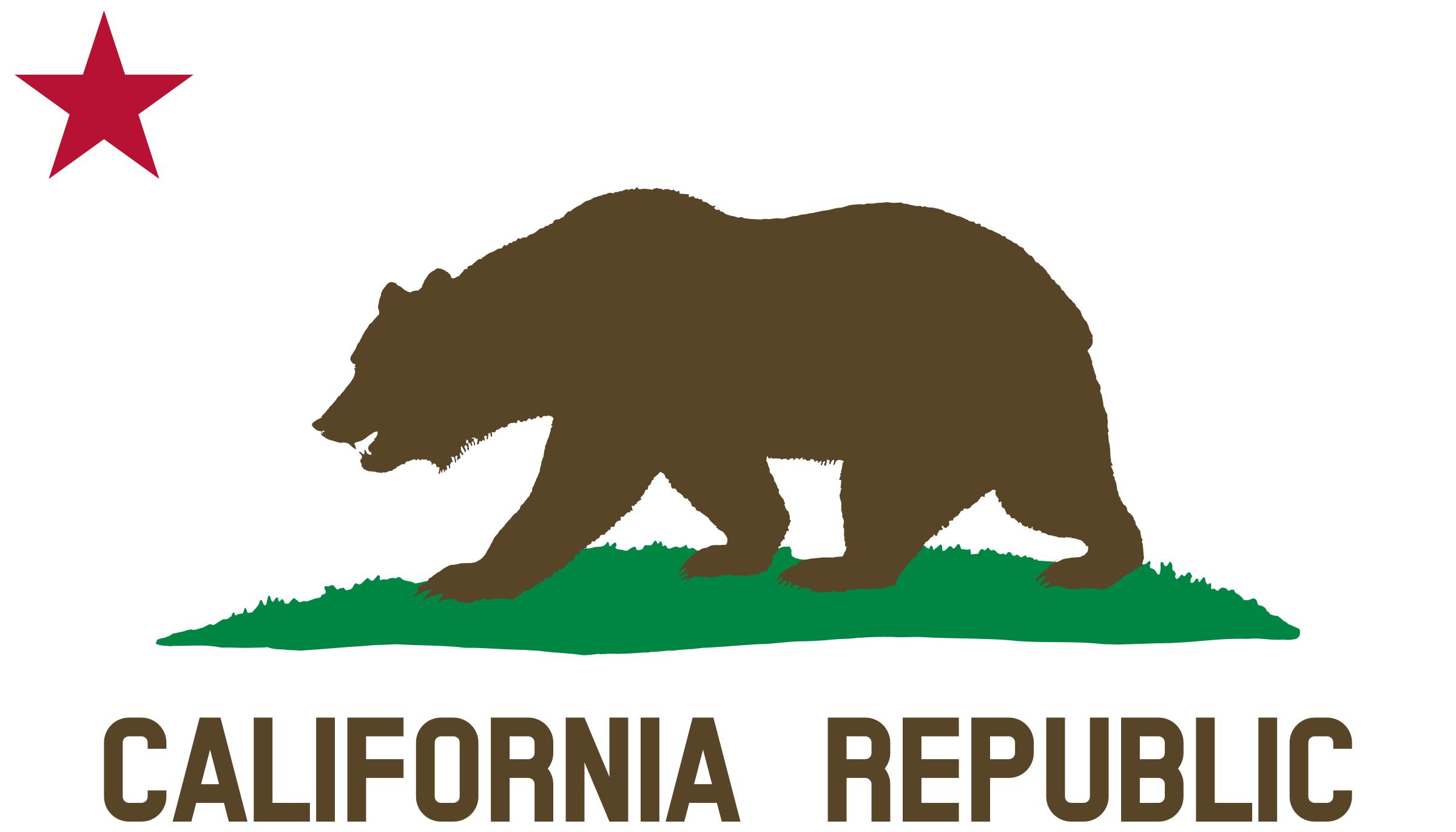 Flag of California (Bear, Star, Plot, Title, Solid) png