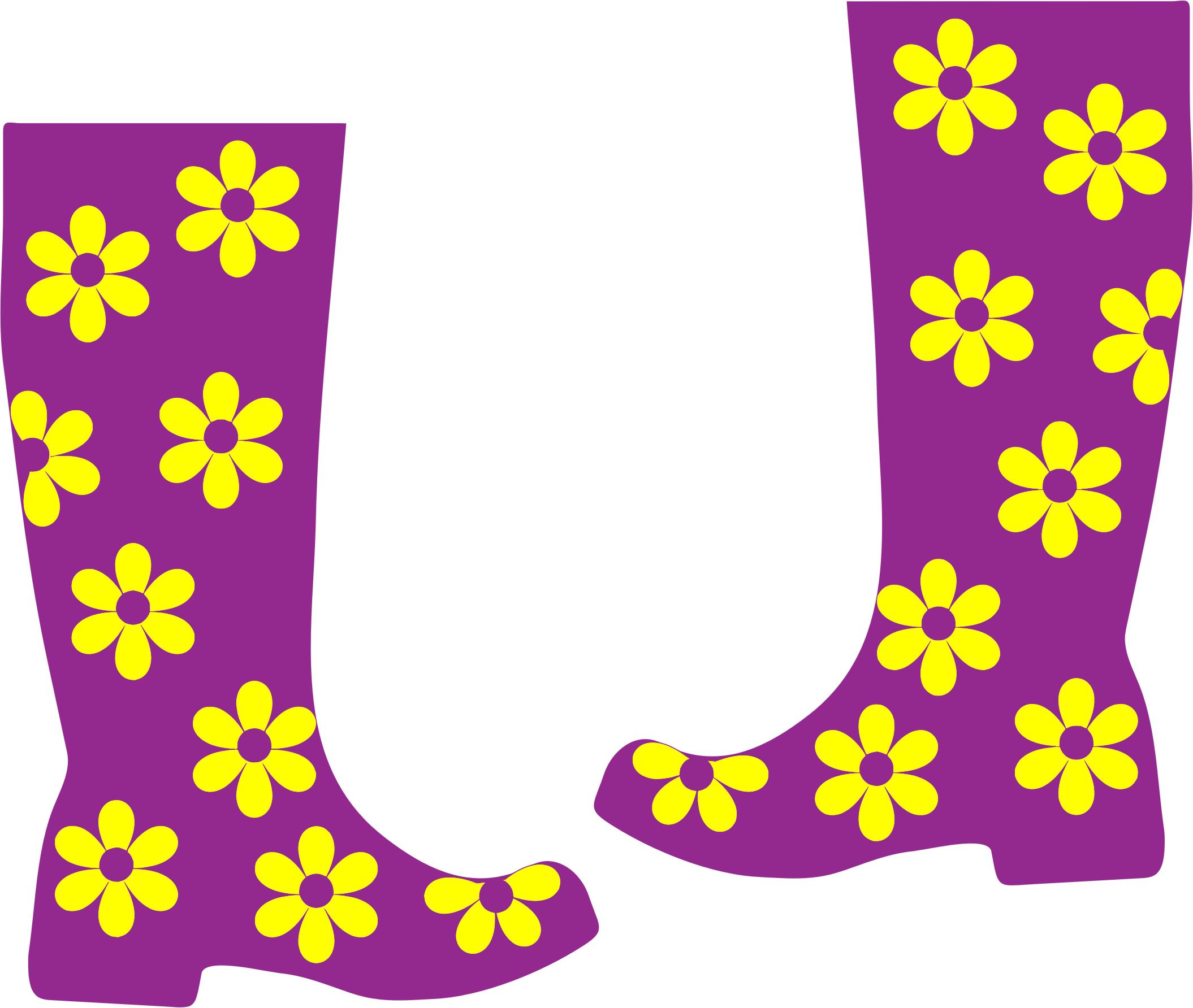 Floral Rain Boots png