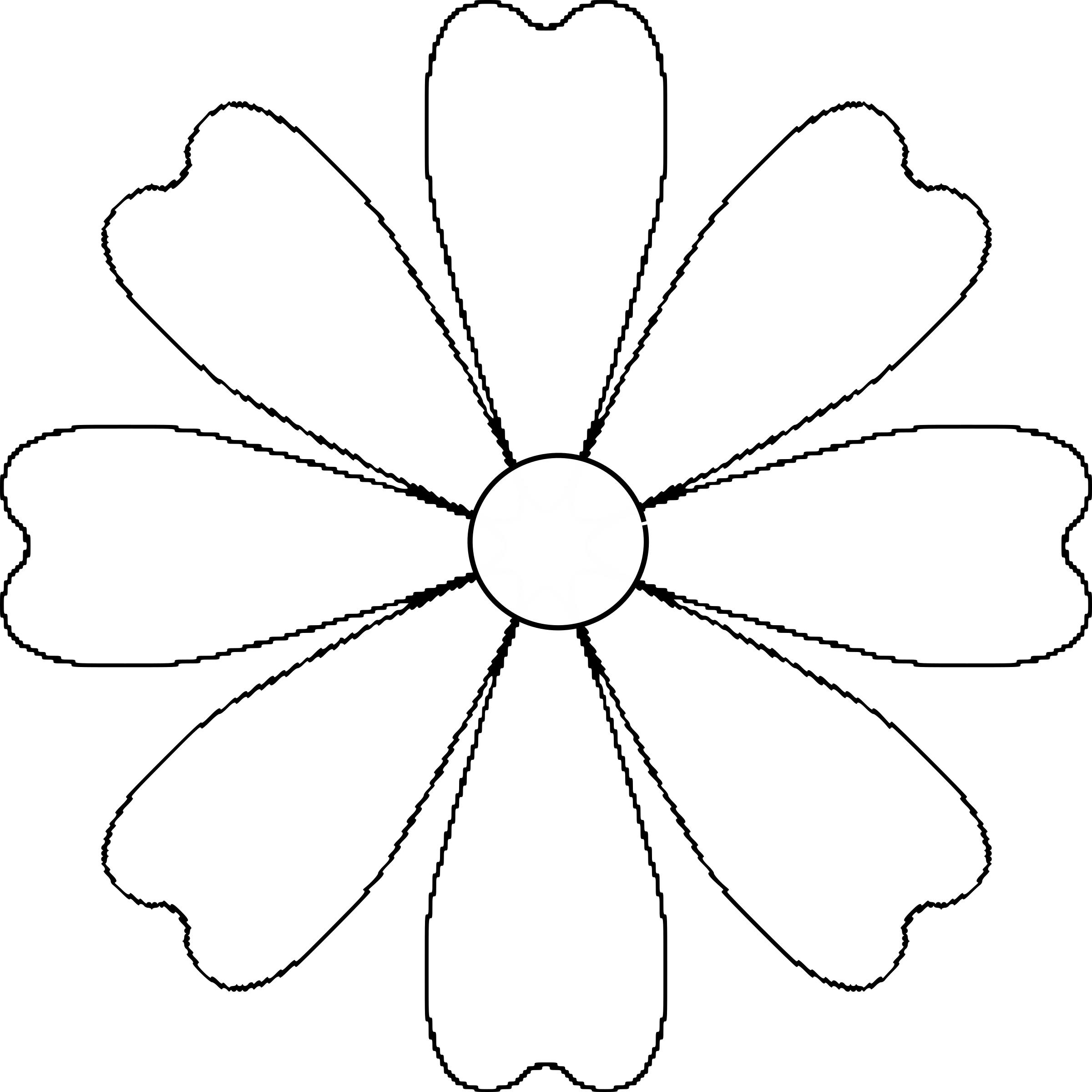 Flower Daisy 8 petal template png