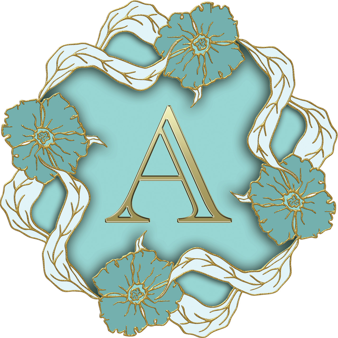 Flower Theme Capital Letter A png