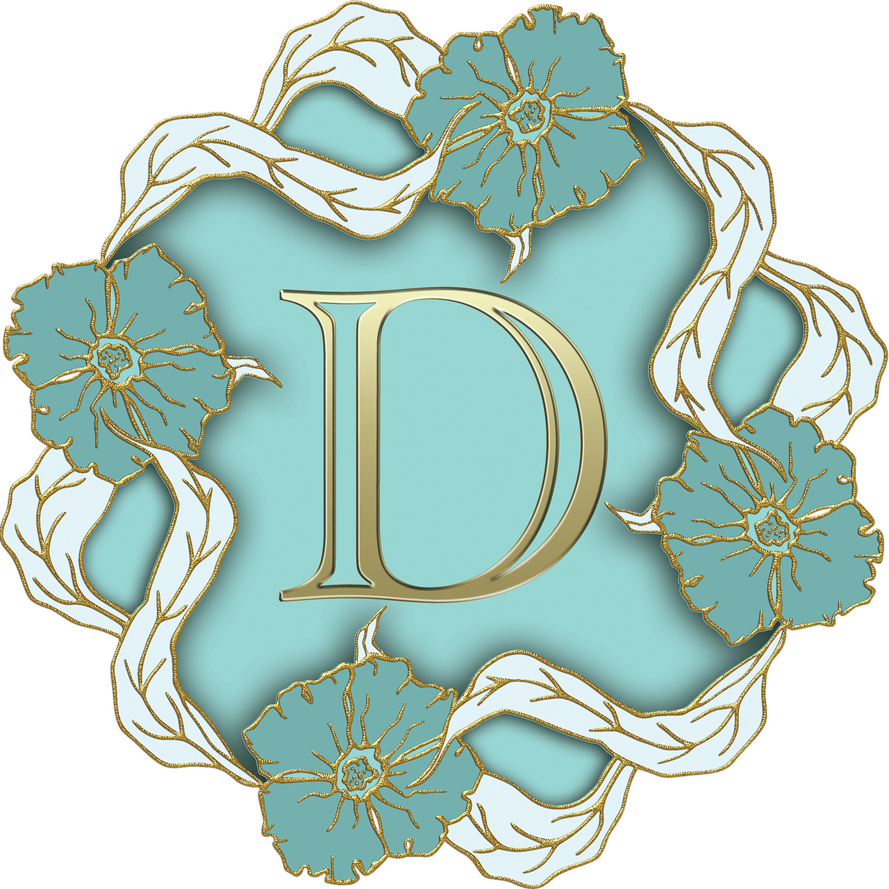 Flower Theme Capital Letter D icons