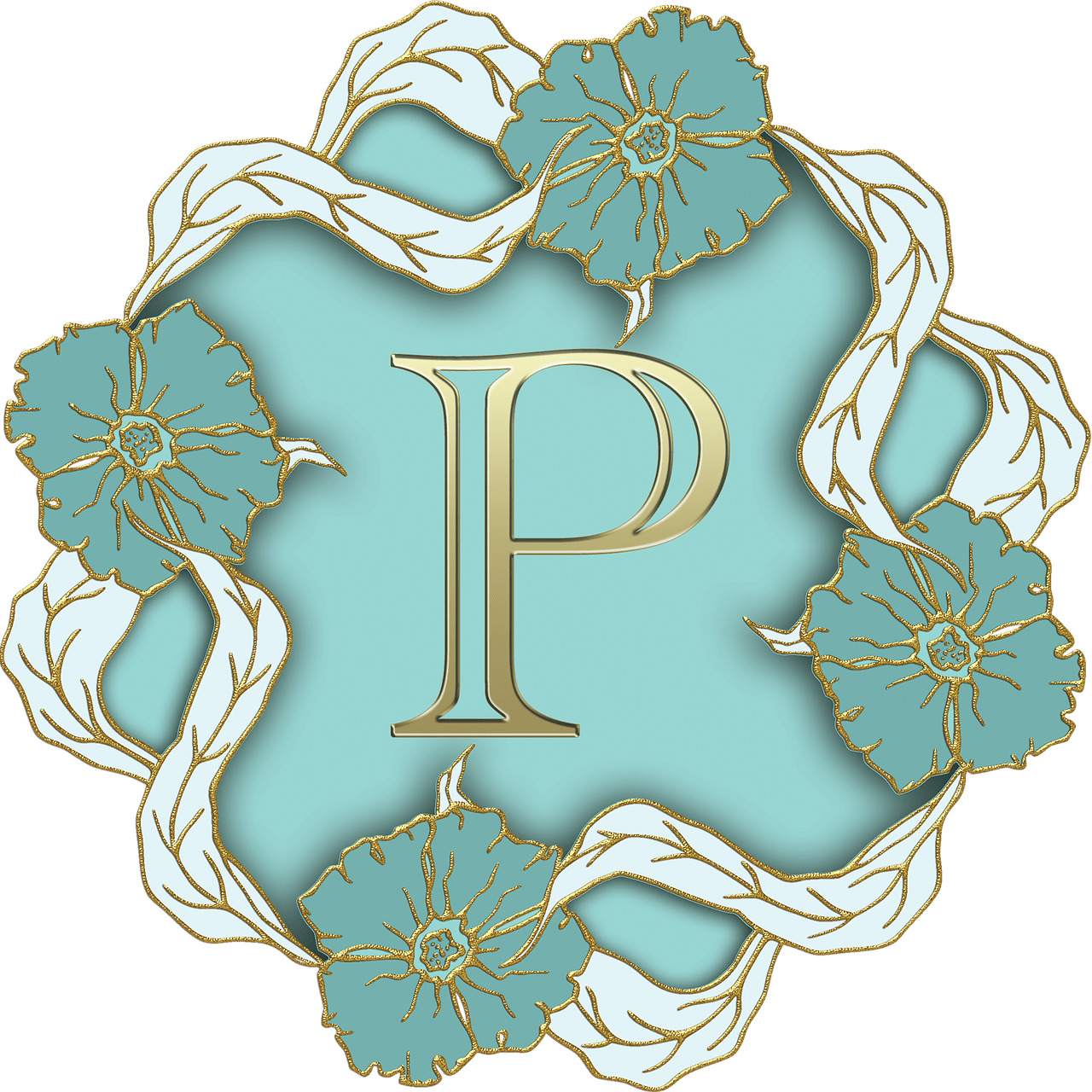 Flower Theme Capital Letter P icons