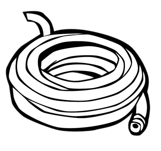 Garden Hose Black and White Clipart icons