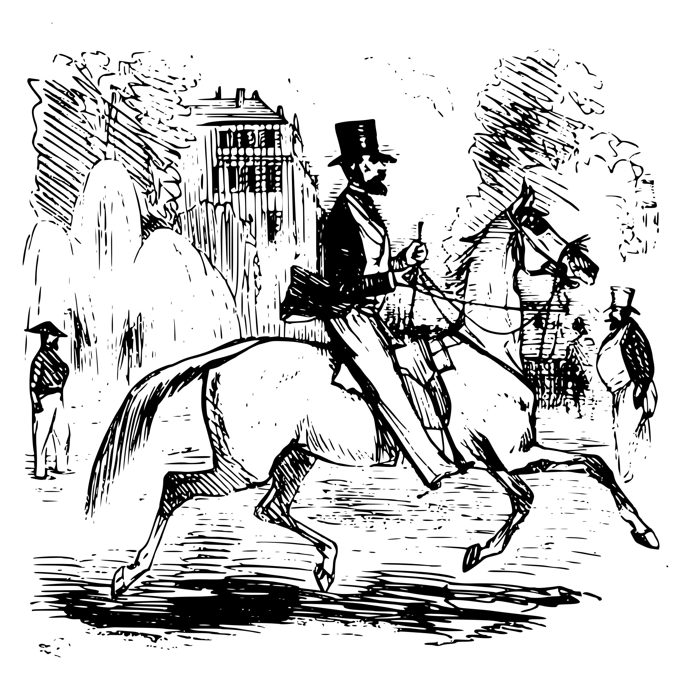 A man riding a horse png