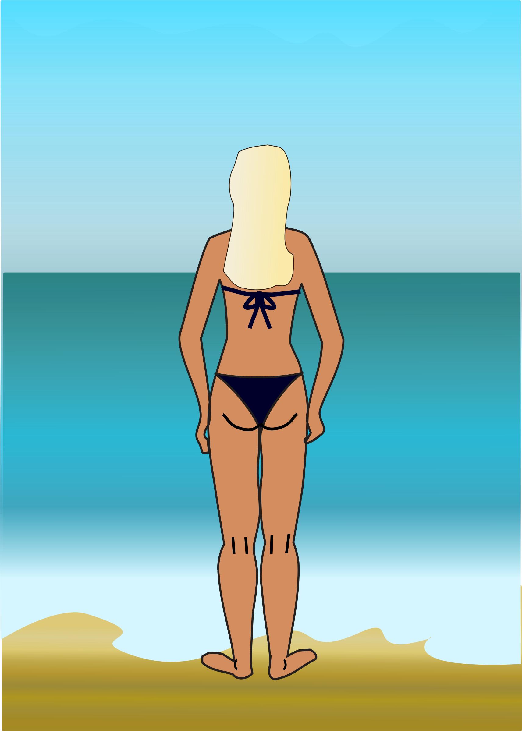 Girl in bikini at sea png