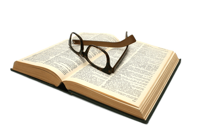 Glasses on Top Of Open Book icons