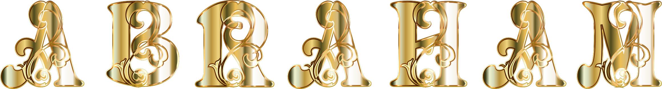 Gold Abraham Typography No Background png