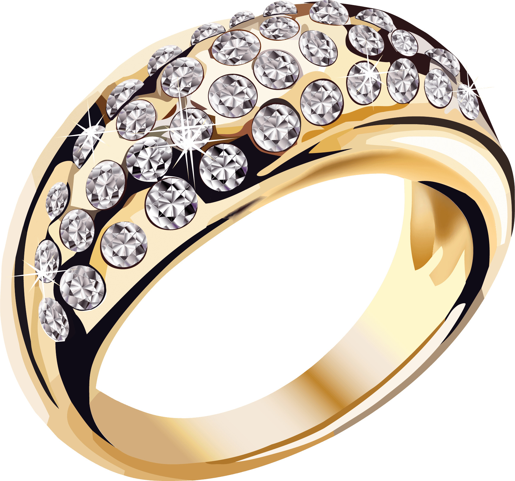 Gold Diamonds Ring Jewelry png icons