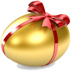 Gold Easter Egg With Ribbon PNG icons