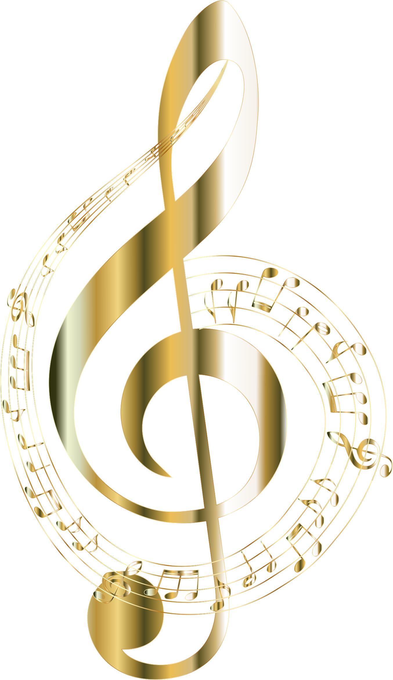 Gold Musical Notes Typography icons