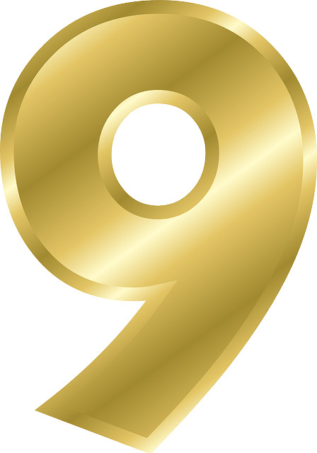 Gold Number 9 icons
