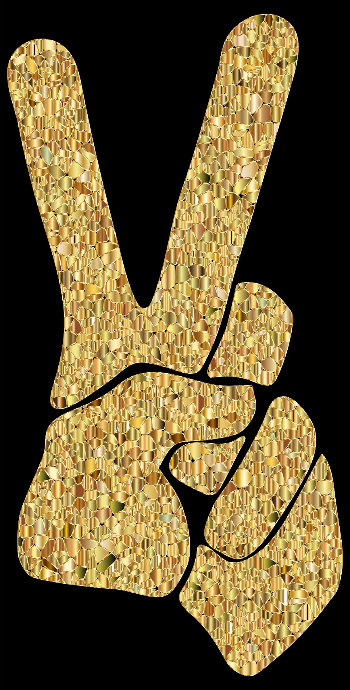 Gold Tiled Peace Sign Silhouette Smoothed Variation 2 png