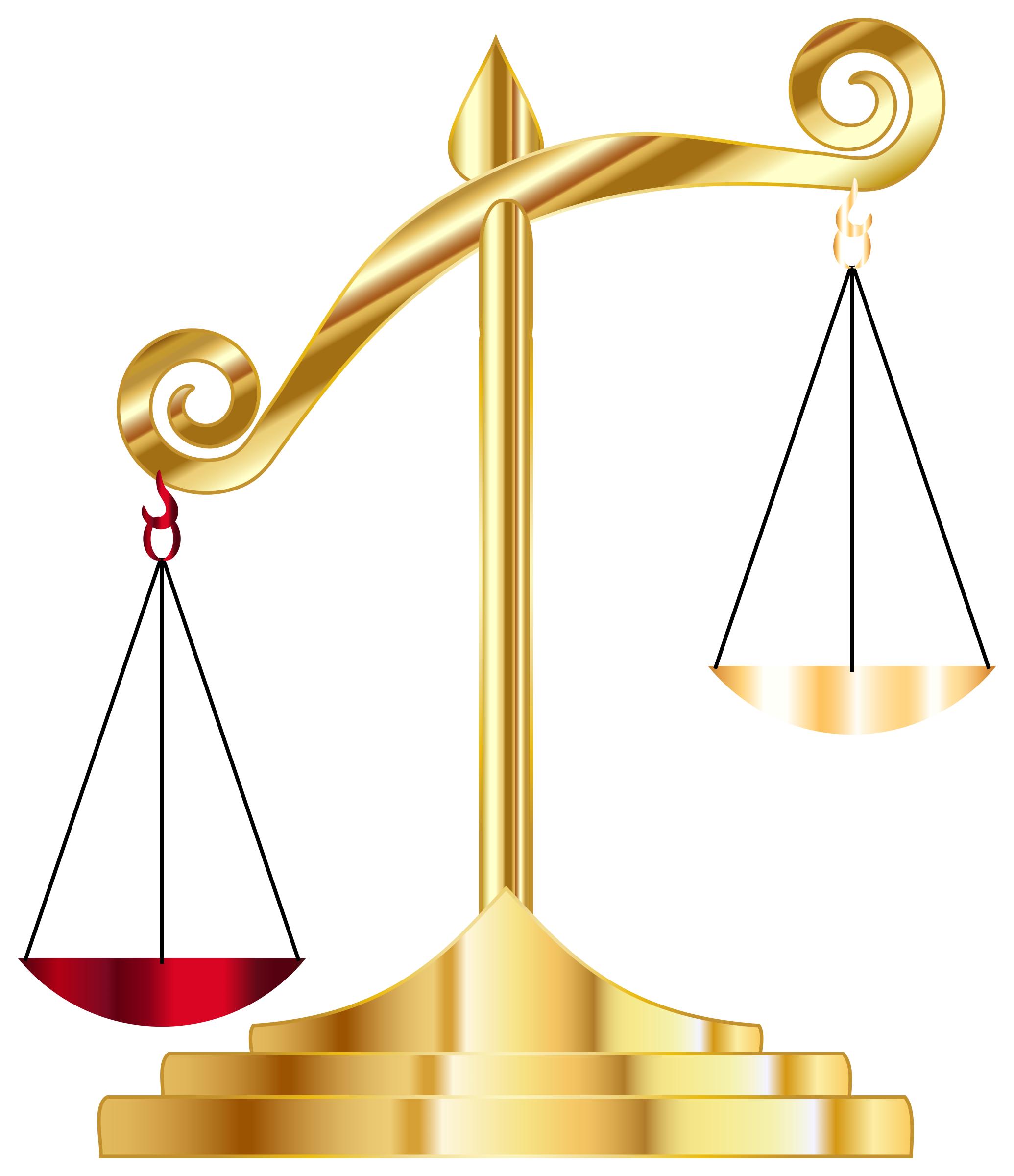 Golden Off Balance Scale png