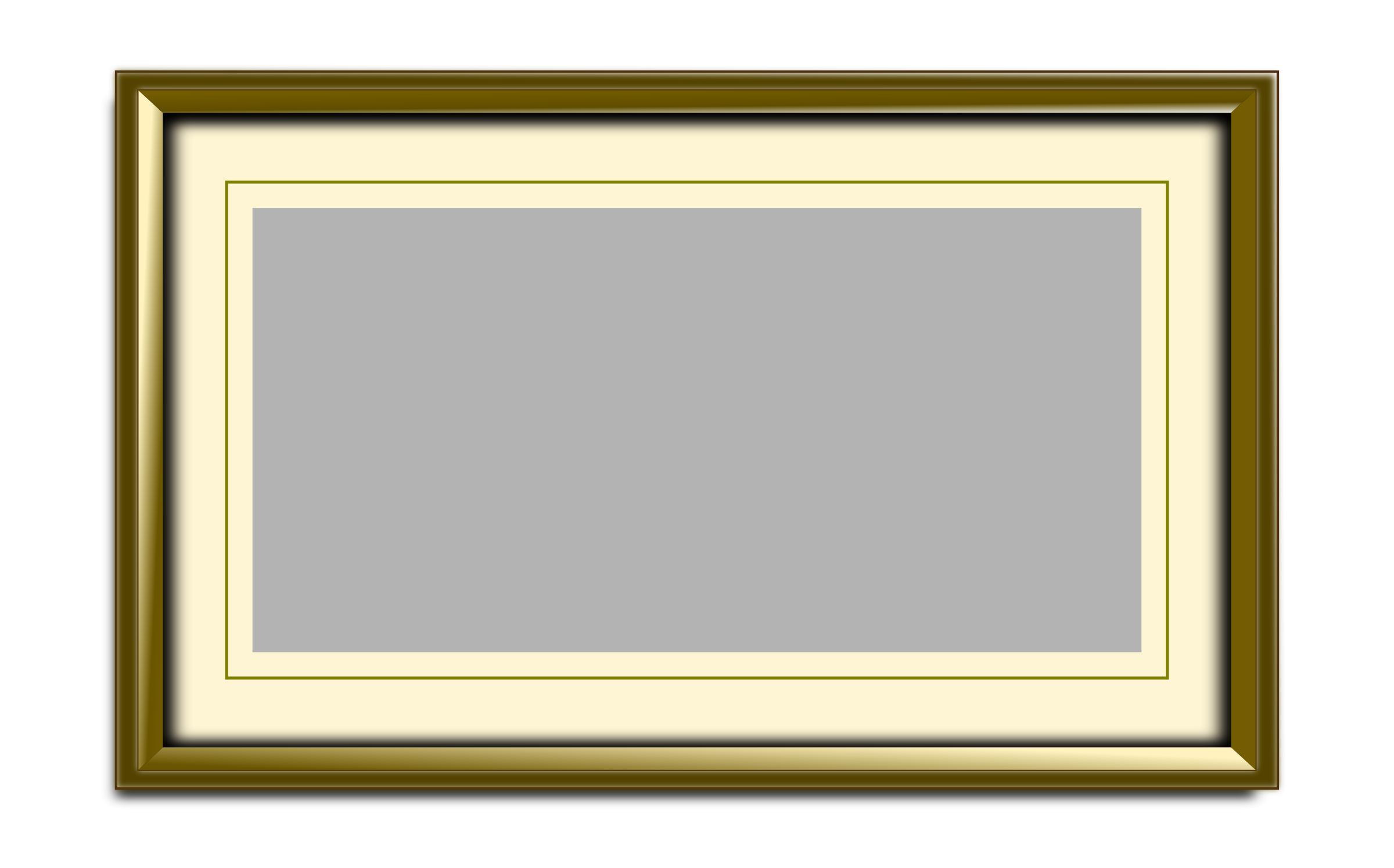 Golden picture frame 2:1 aspect ratio (content) png
