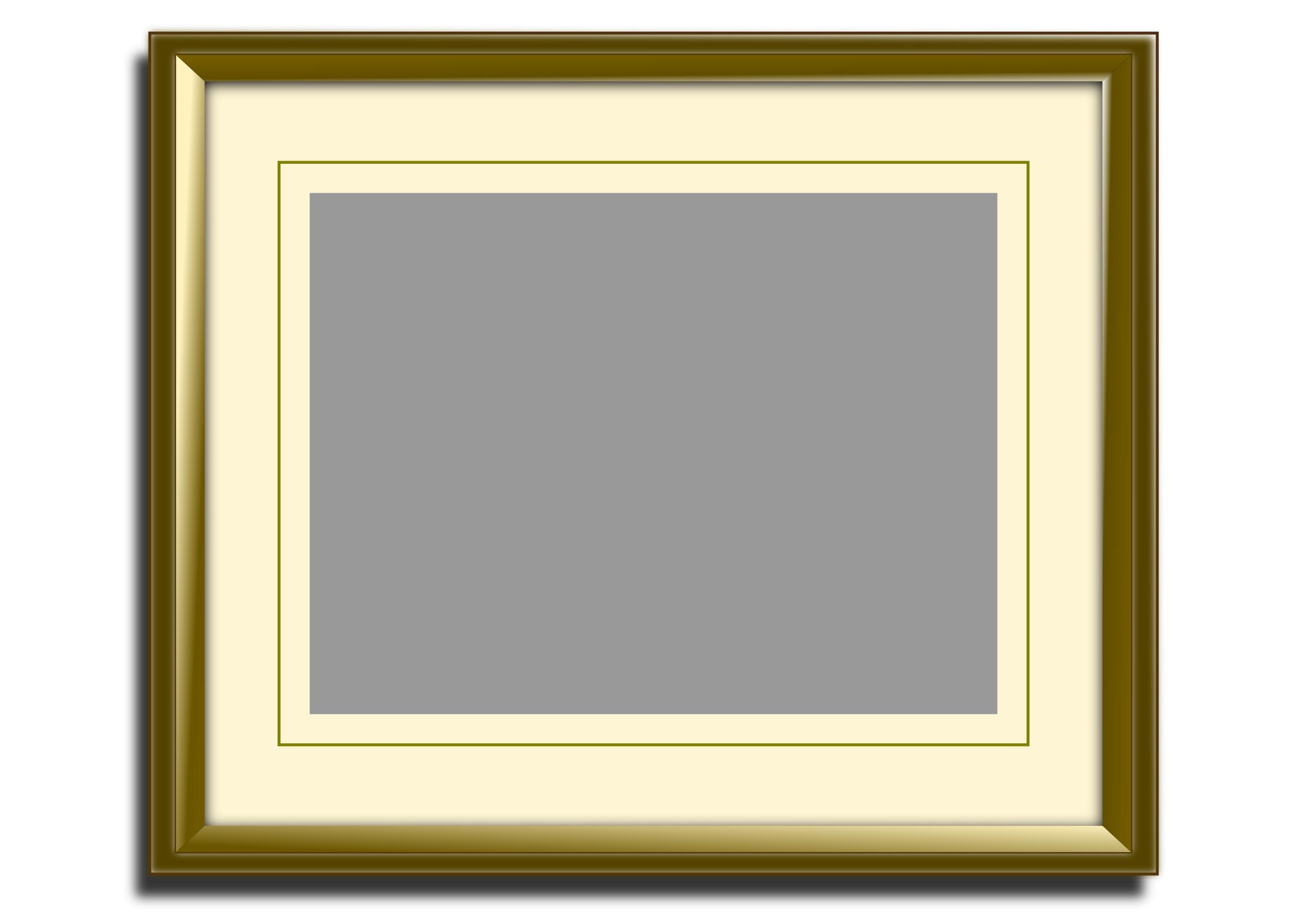 Golden picture frame png