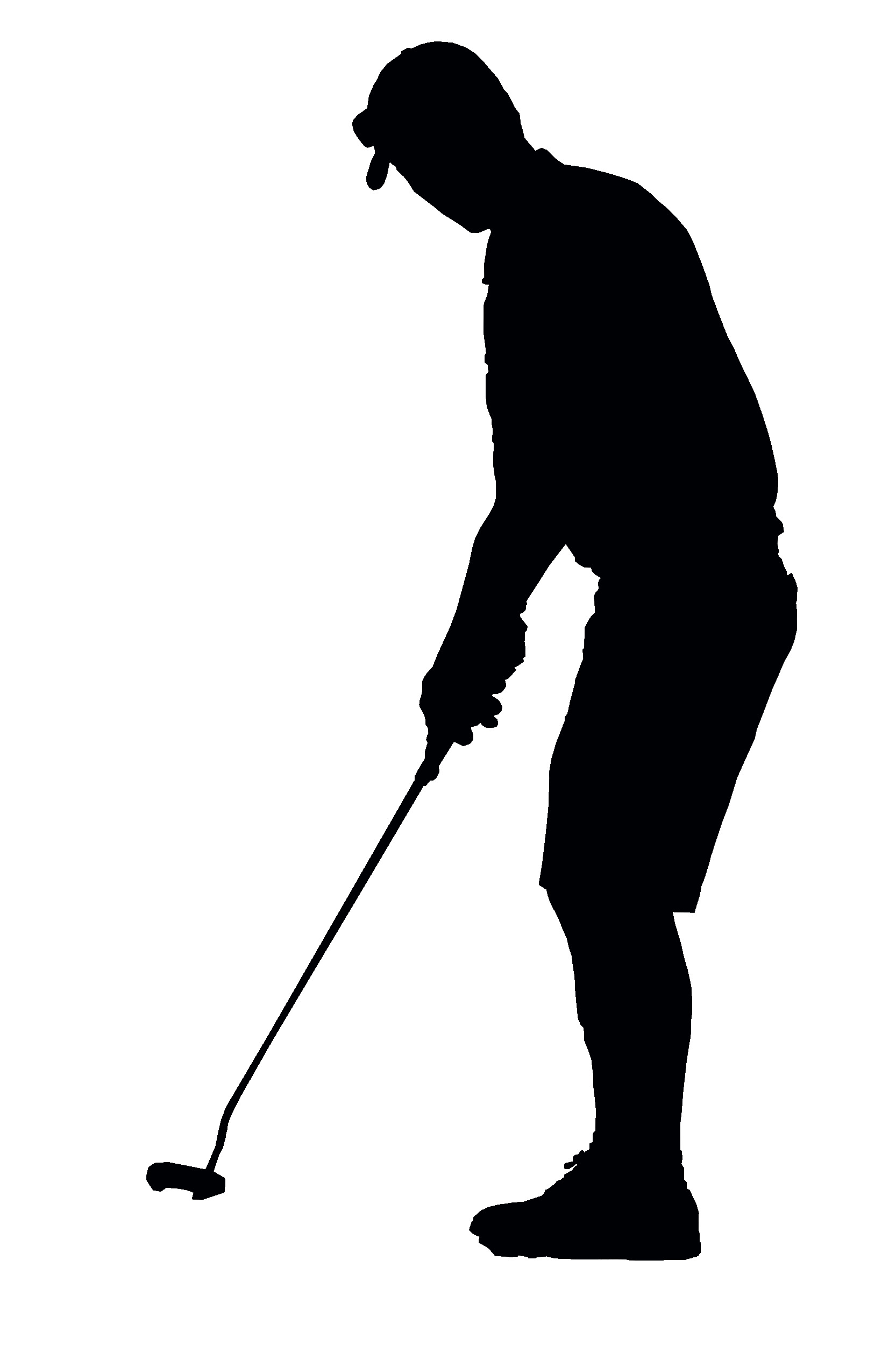 Golfer Black Silhouette png icons