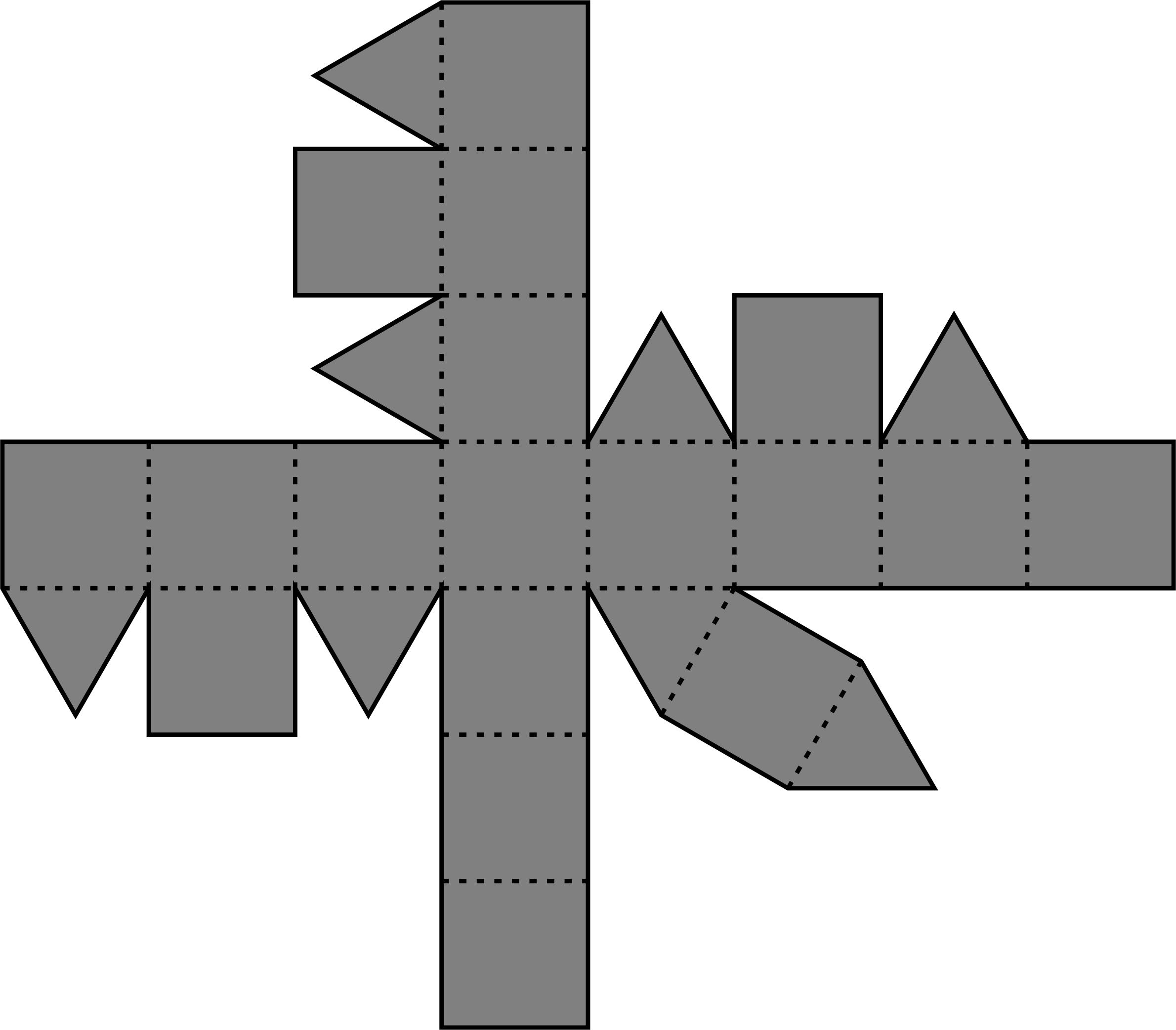 Gray Rhombicuboctahedron Net icons