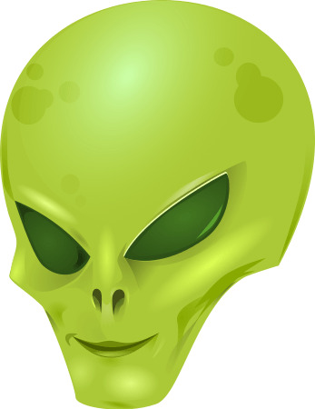 Green Alien Head PNG icons