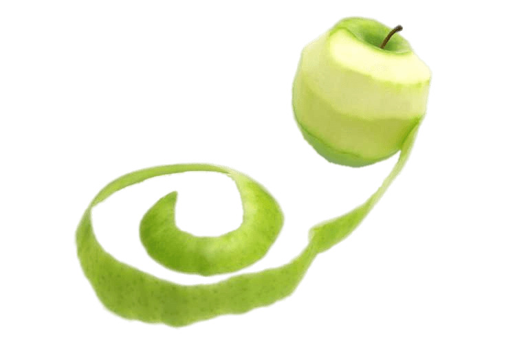 Green Apple With Long Peel icons