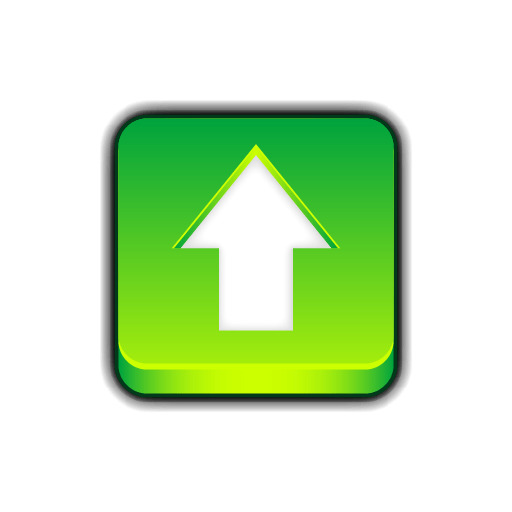 Green Arrow Upload Button In Square png icons