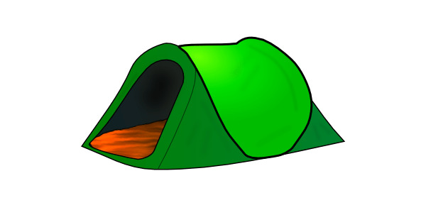 Green Camping Tent Clipart icons