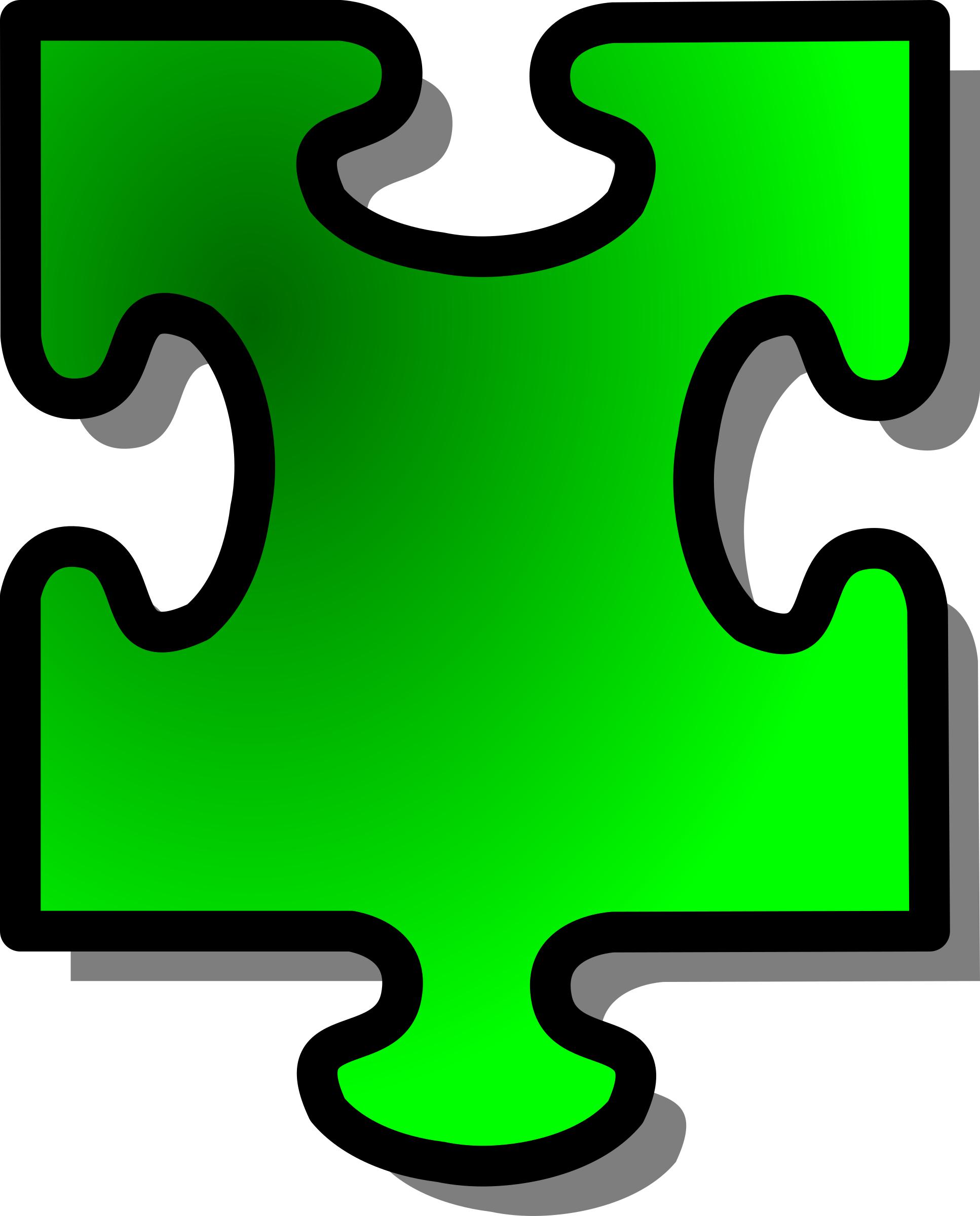 Green Jigsaw piece 15 png