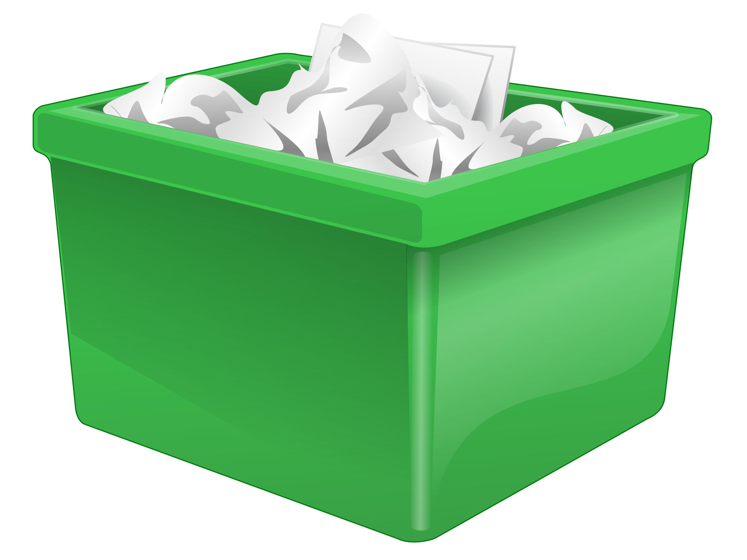 Green Plastic Box Filled With Paper png