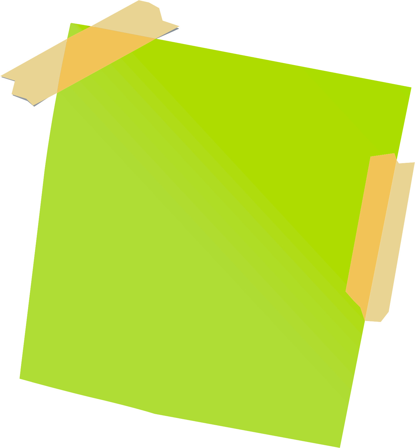 Green Sticky Note With Tape png