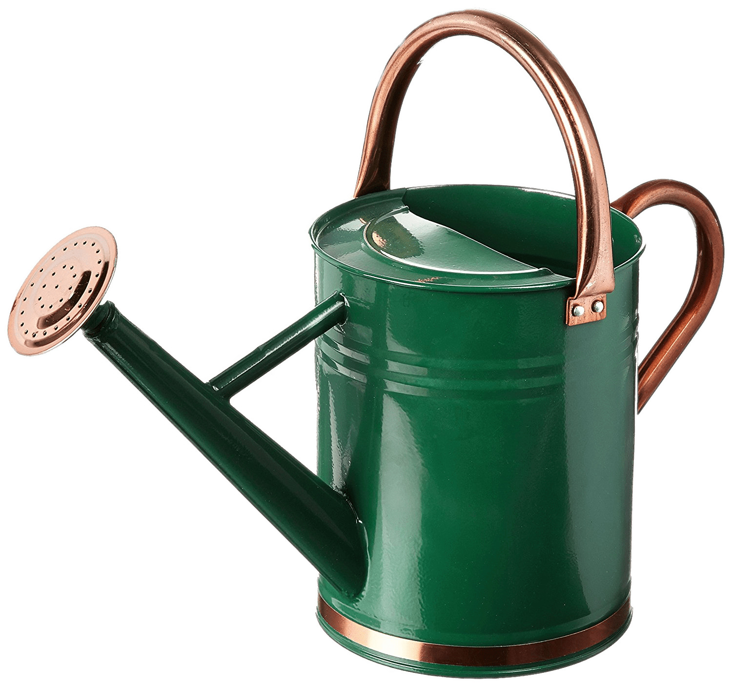 Green Watering Can With Copper Details png icons