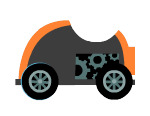 Grey and Orange Kart icons