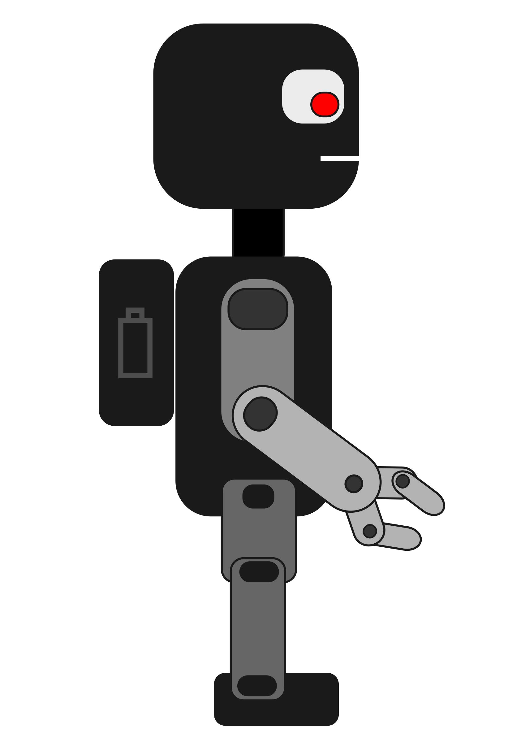 Grey Robot sideview png