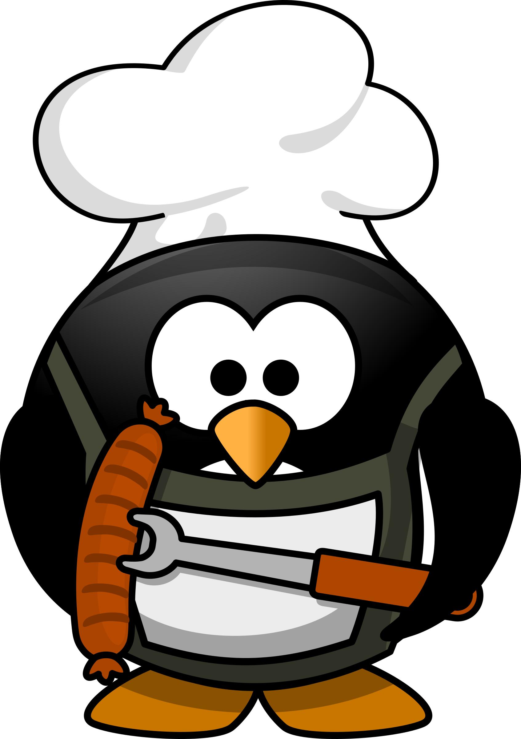 Grilling penguin  png