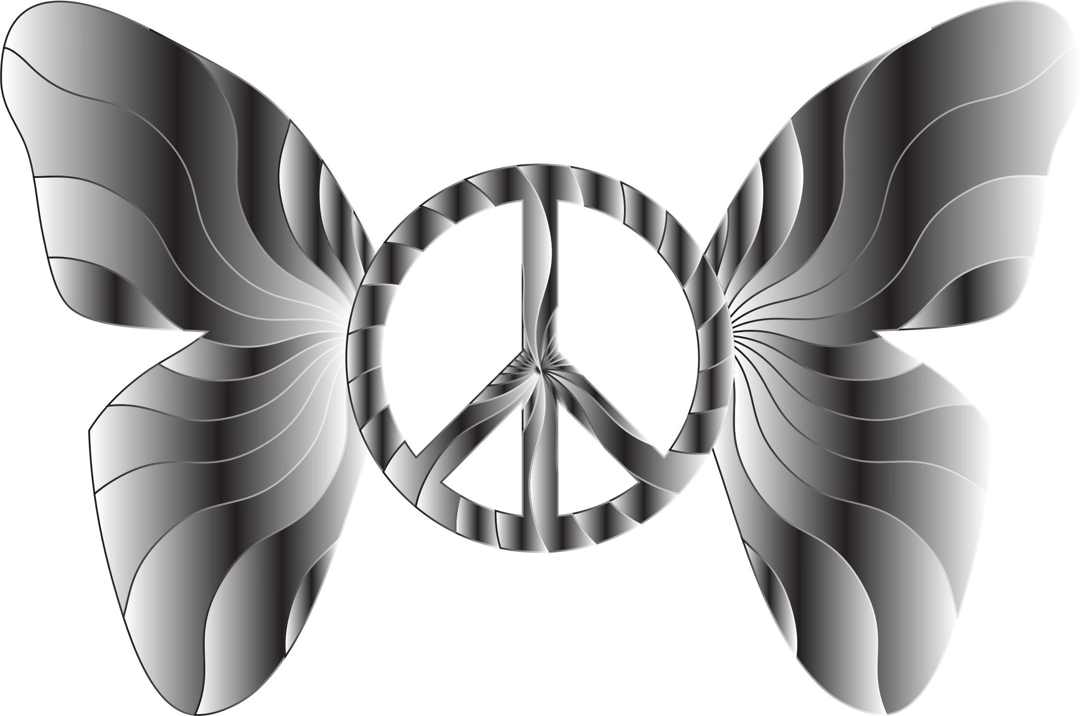 Groovy Peace Sign Butterfly 15 png