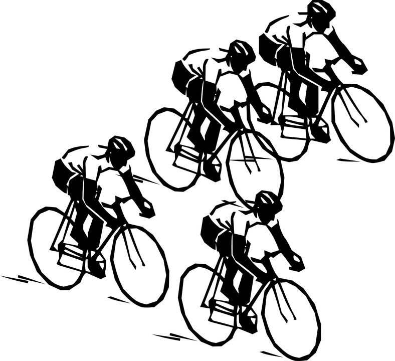 Group Of Cyclists Riding Bikes icons