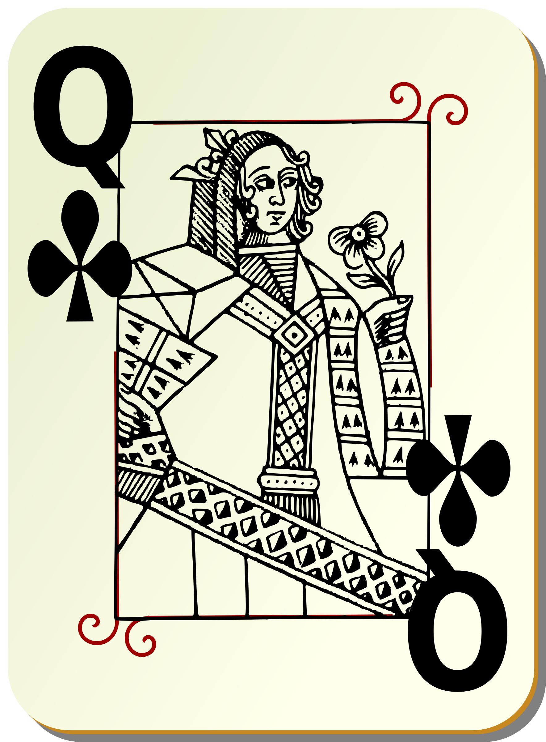 Guyenne deck: Queen of clubs png