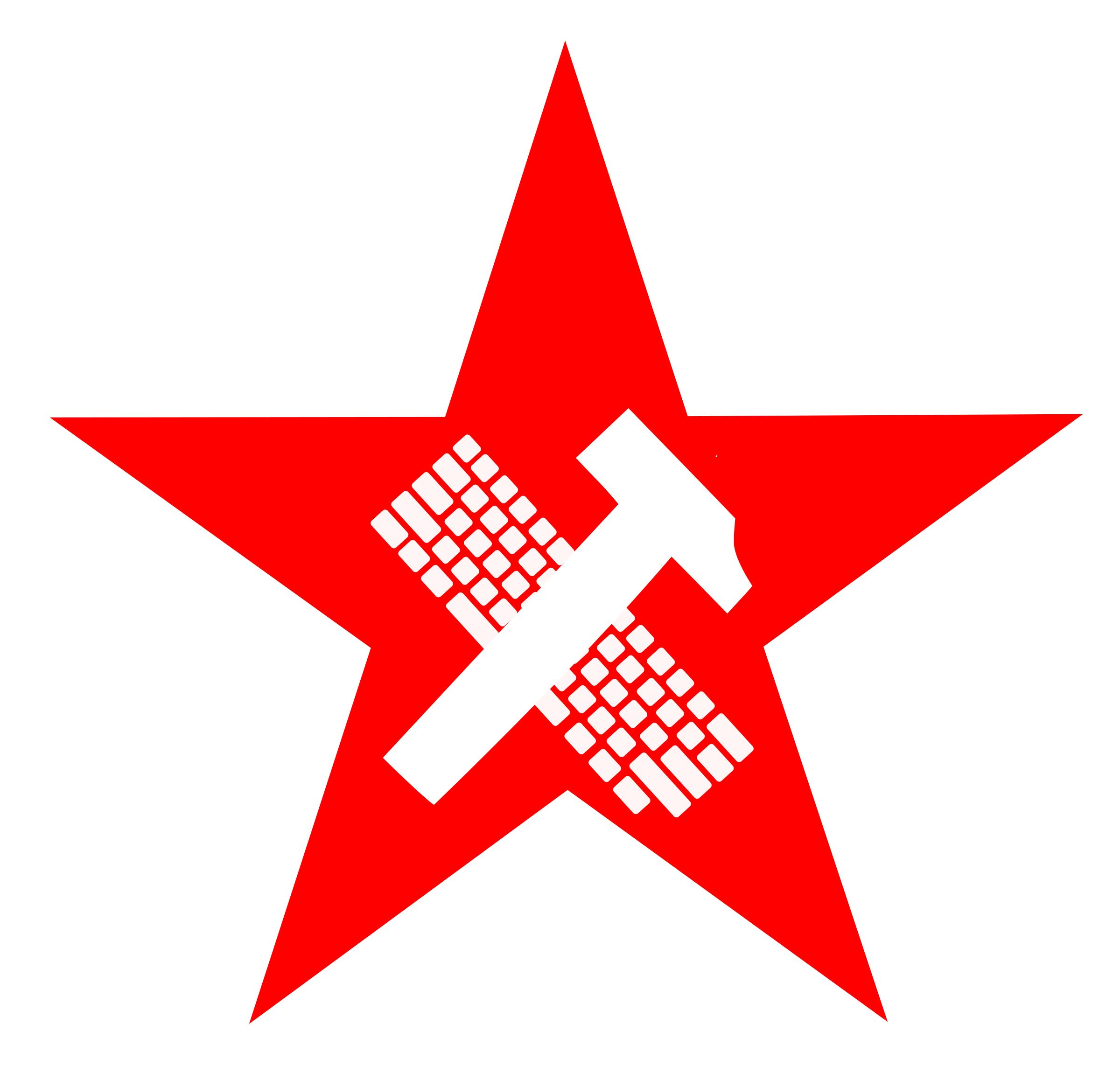 hammer and keyboard in star - proletariat png
