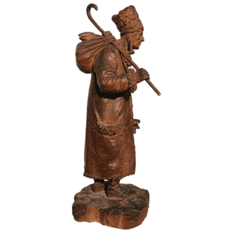 Hand Carved Wooden Pilgrim Sculpture icons