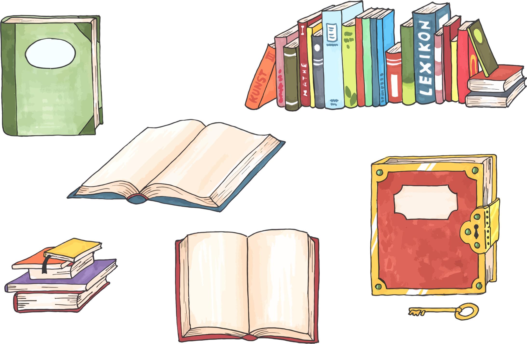Hand Drawn Books Illustration PNG icons